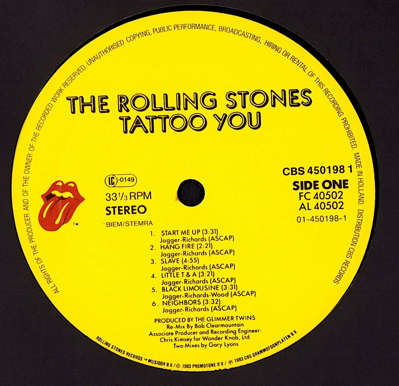 Rolling Stones - Tattoo You Vinyl LP