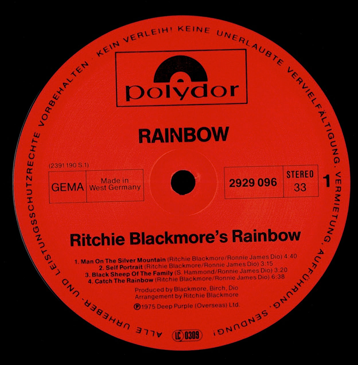 Rainbow - Ritchie Blackmore's Rainbow (Vinyl LP | DE Reissue | Polydor)