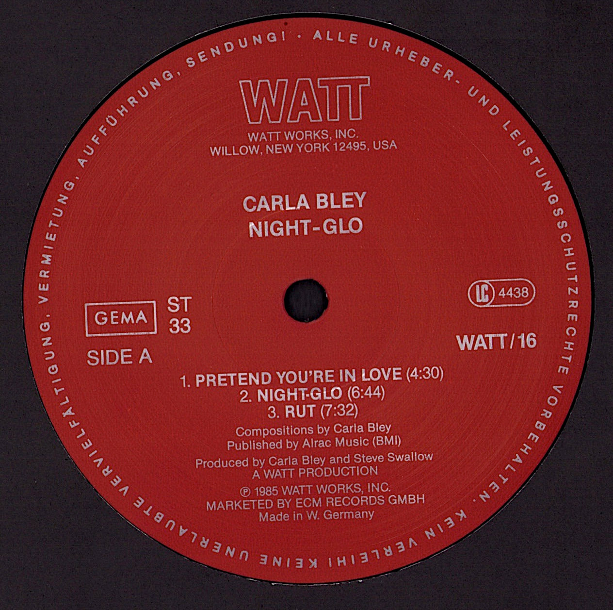 Carla Bley with Steve Swallow – Night-glo Vinyl LP