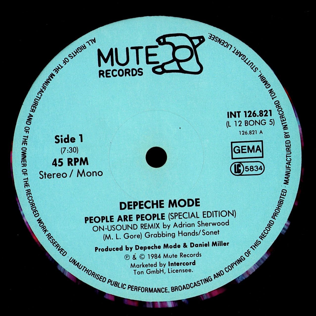Depeche Mode – People Are People ON-USound Remix By Adrian Sherwood Red Marbled Vinyl 12" Maxi-Single