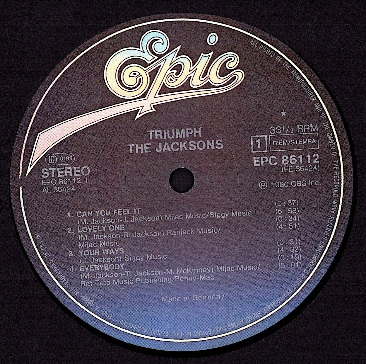 The Jacksons – Triumph Vinyl LP Kopie