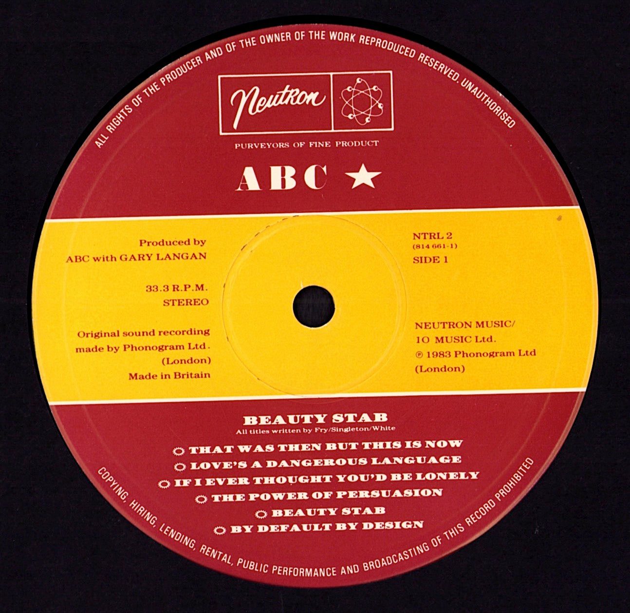 ABC – Beauty Stab Vinyl LP | FR Original | 1983 Kopie