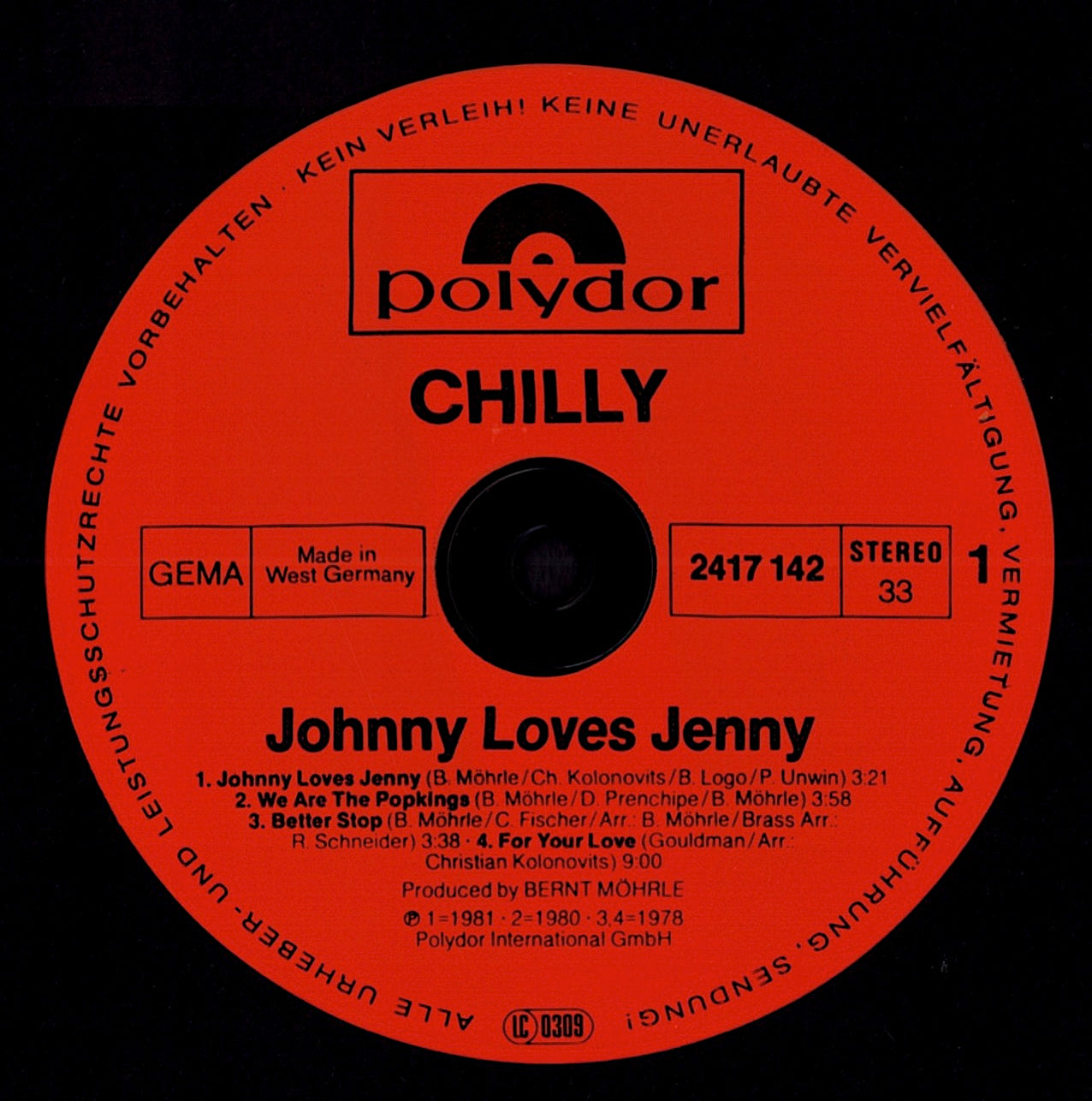 Chilly - Johnny Loves Jenny (Vinyl LP | DE Original | 1981)