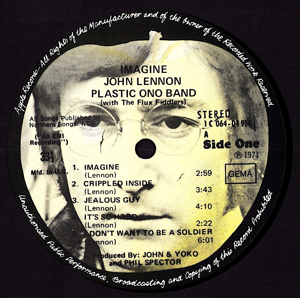 John Lennon - Imagine Vinyl LP + Poster Kopie