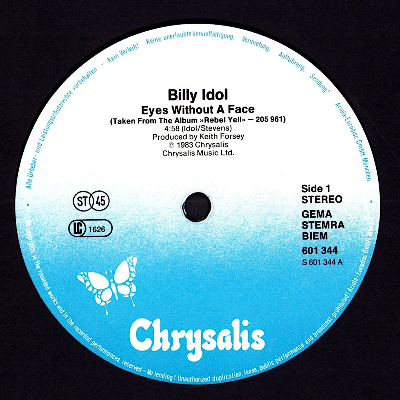 Billy Idol - Don't Need A Gun Vinyl 12" Maxi-Single | EU Original | 1987 Kopie