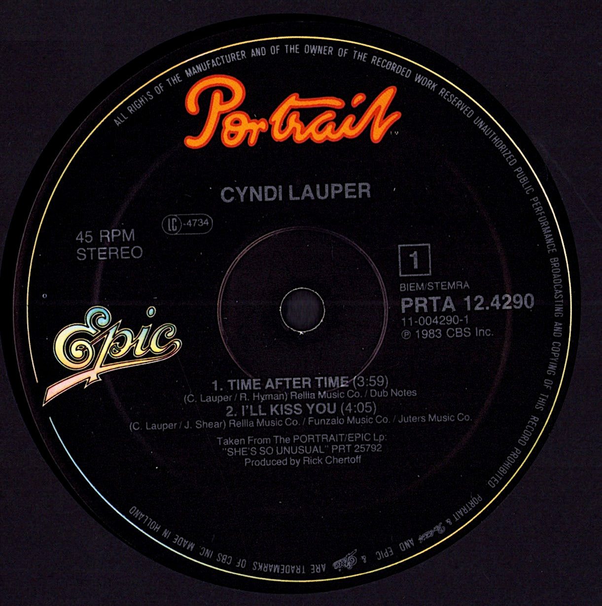 Cyndi Lauper - She Bop Special Dance Mix Vinyl 12" Kopie