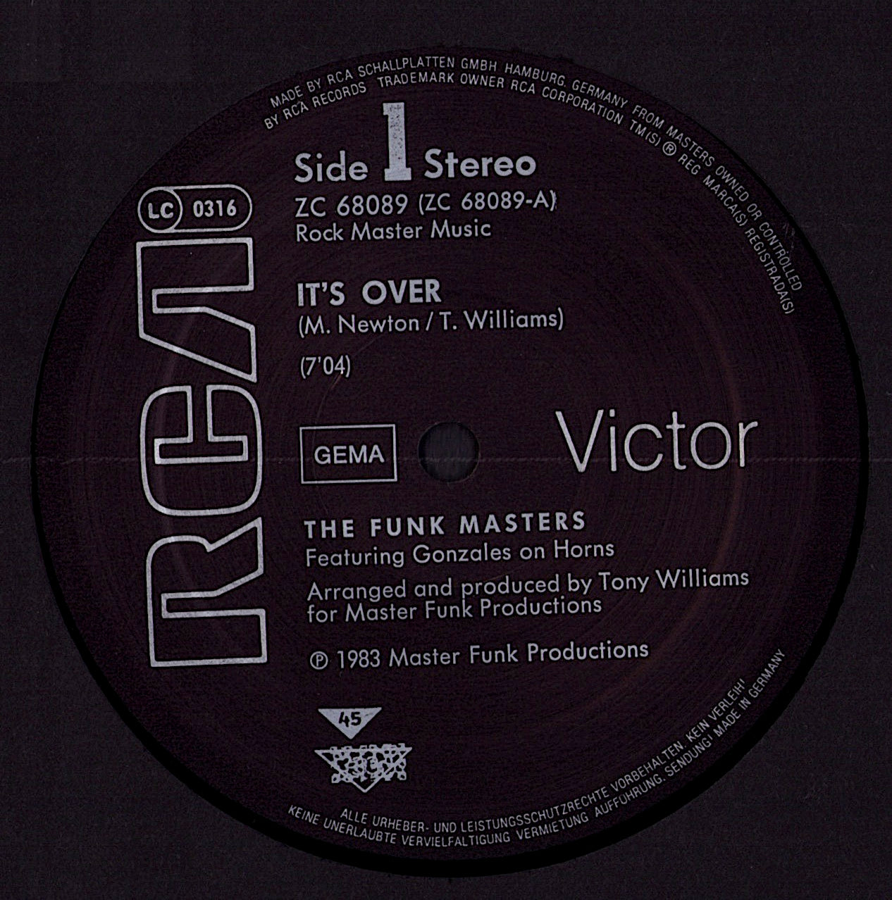 The Funk Masters - It´s Over Vinyl 12" Maxi-Single