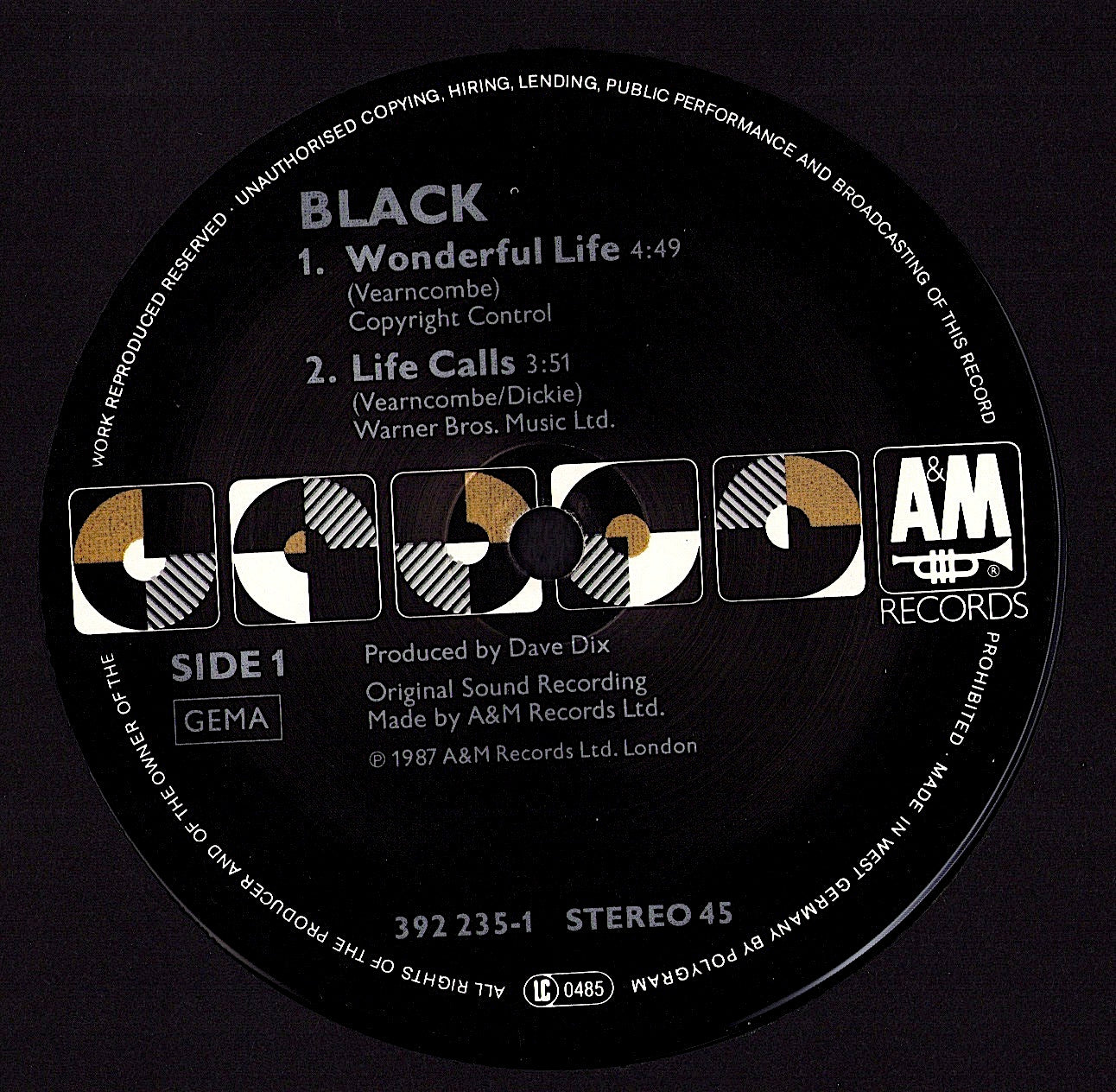 Black - Wonderful Life Vinyl 12" Maxi-Single Kopie