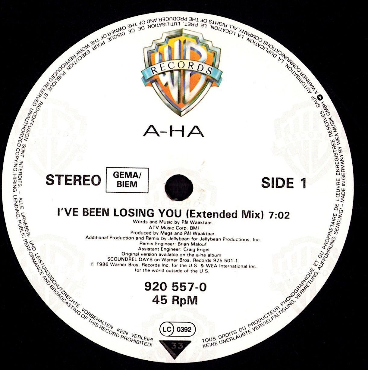 a-ha – I've Been Losing You Vinyl 12" Maxi-Single Kopie