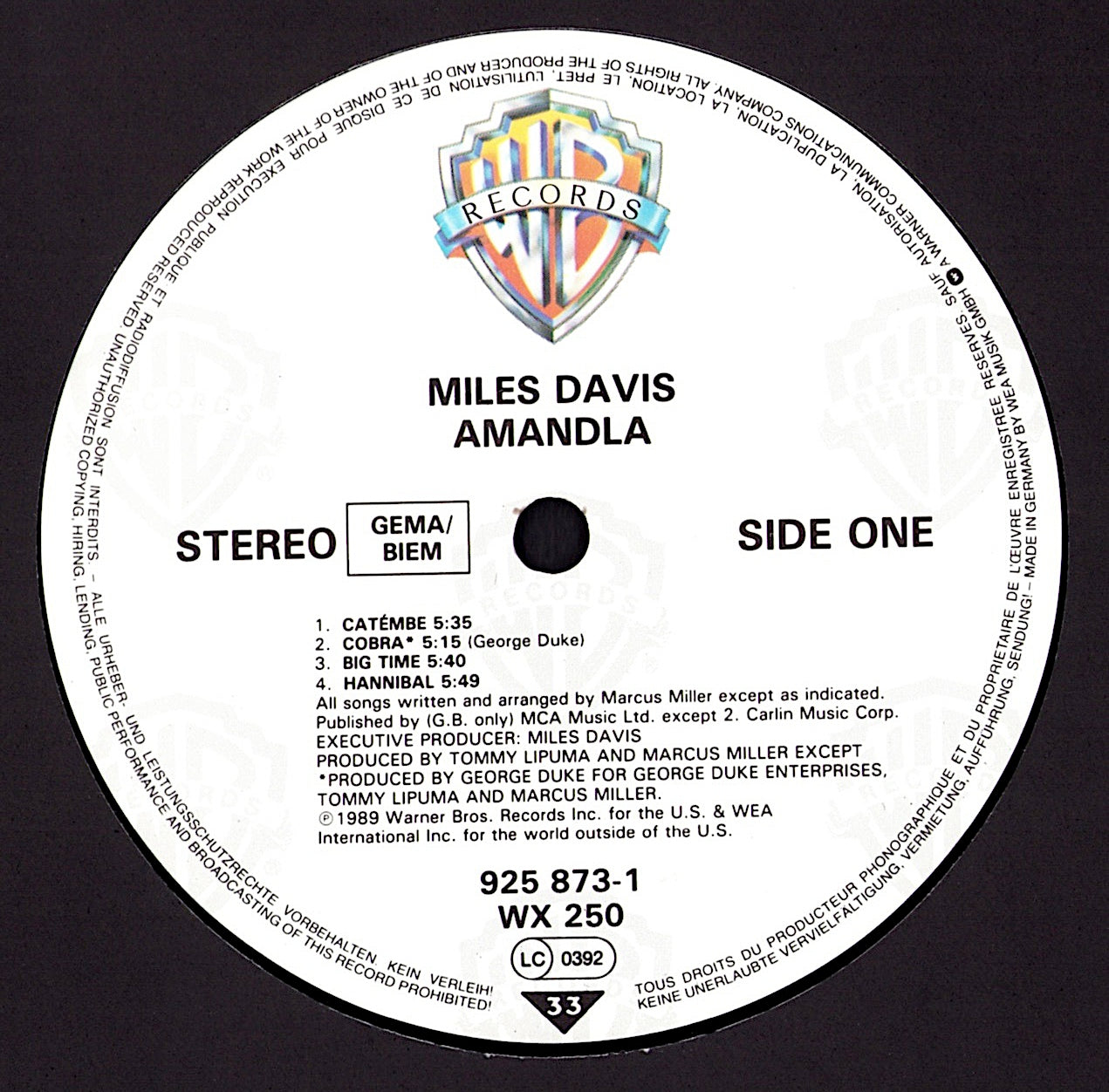 Miles Davis - Amandla Vinyl LP