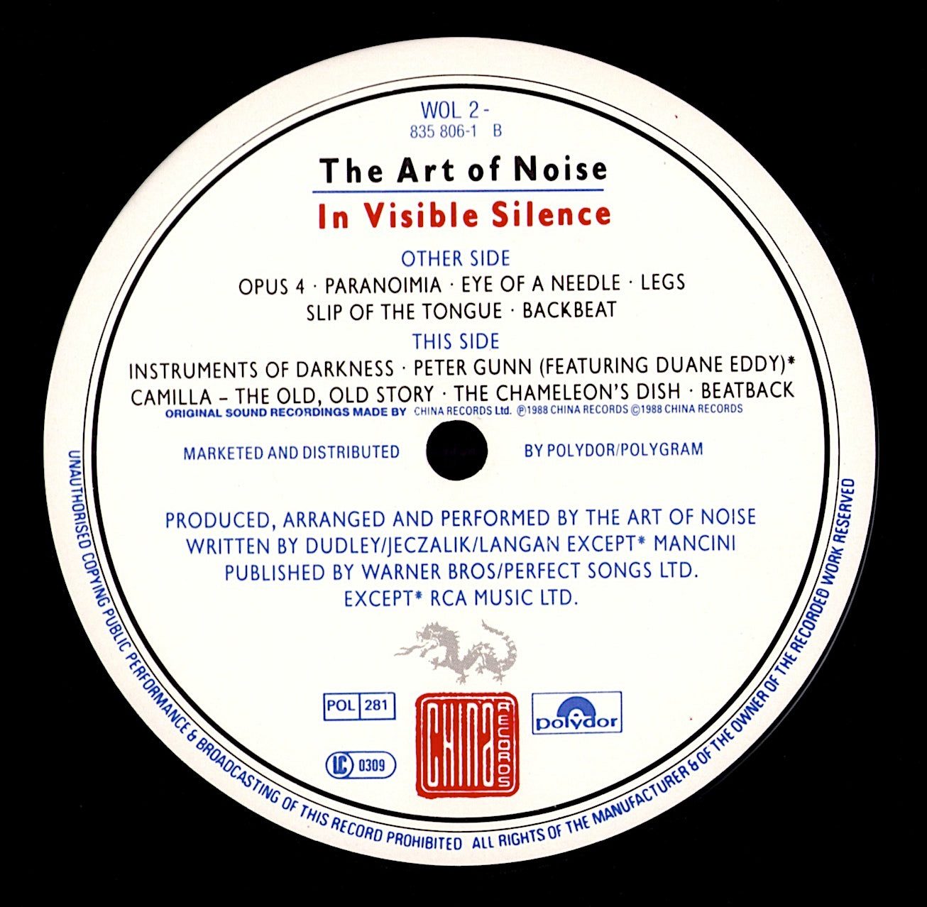 The Art Of Noise - In Visible Silence Vinyl LP | UK Original | 1986