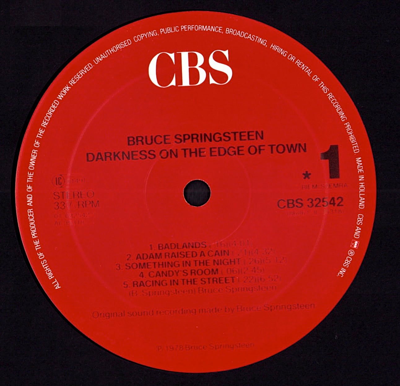Bruce Springsteen - Darkness On The Edge Of Town Vinyl LP | EU Reissue | Nice Price