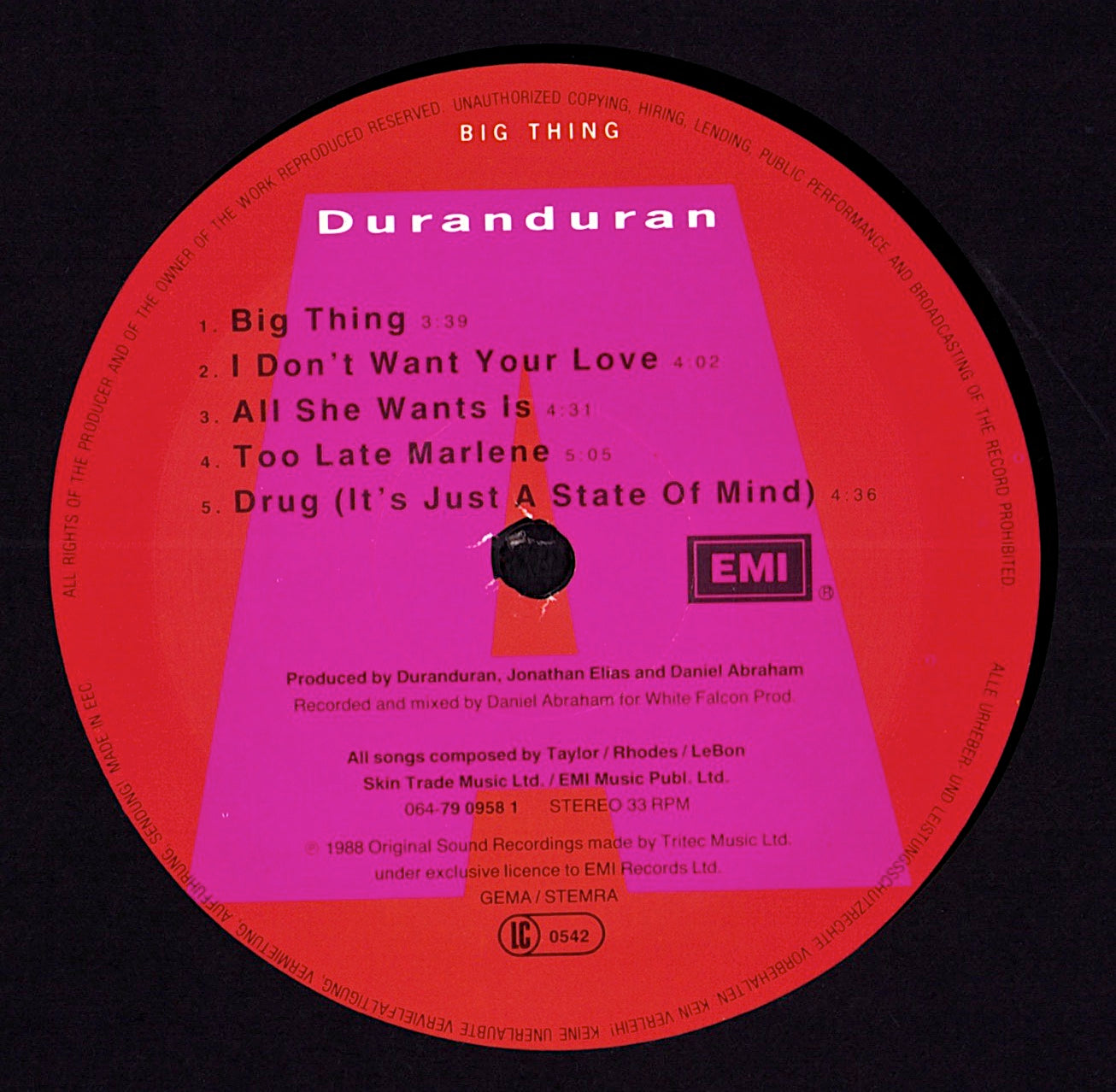 Duran Duran - Big Thing Vinyl LP | EU Original | 1988