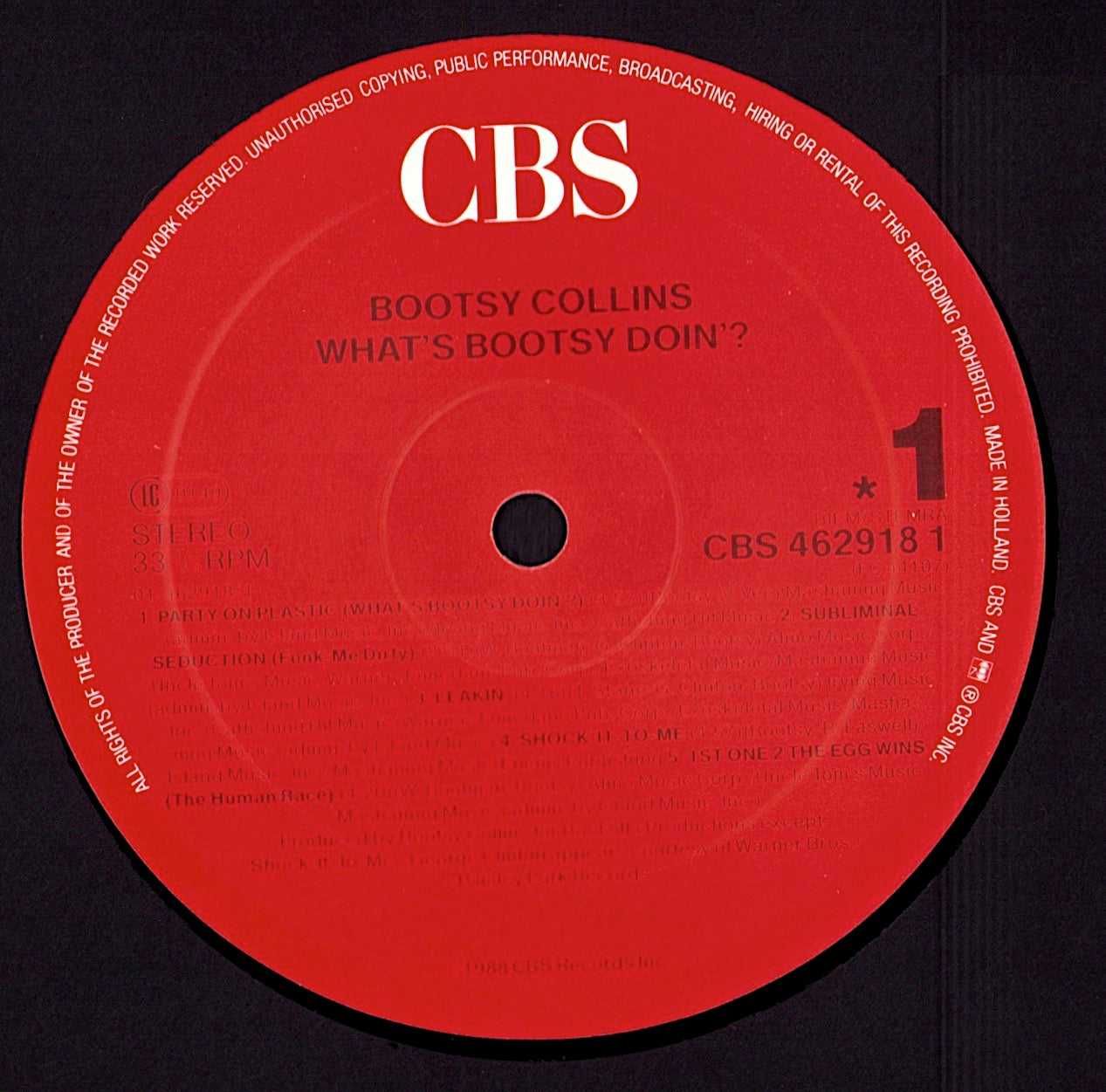 Bootsy Collins – What's Bootsy Doin'? Vinyl LP