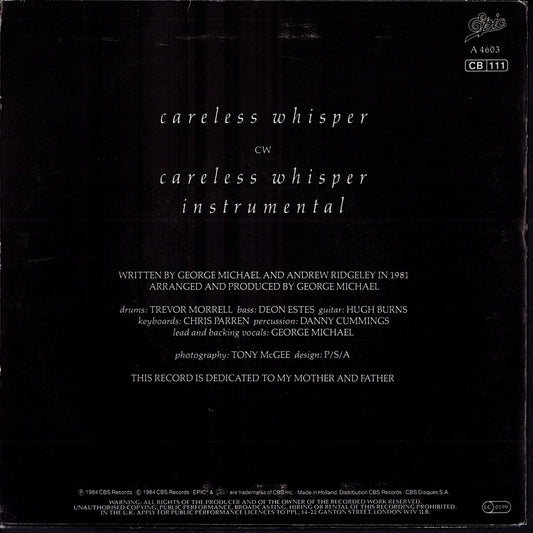 George Michael – Careless Whisper 7" Vinyl Single | EU Original | 1984