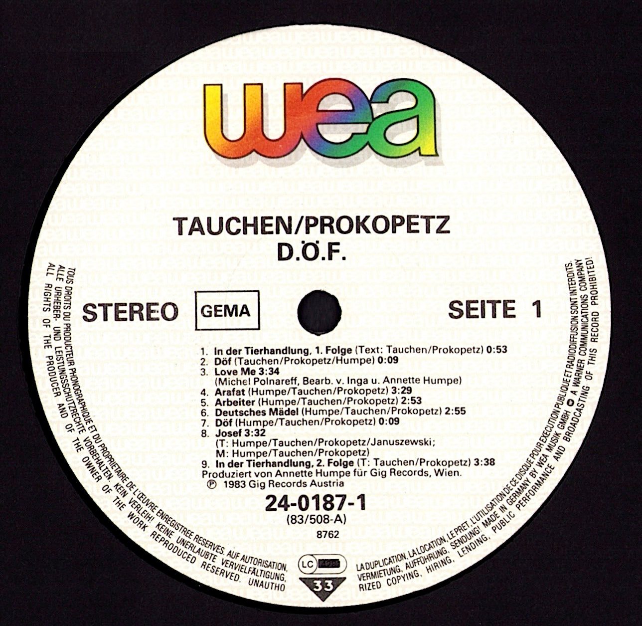 Tauchen - Prokopetz – DÖF Vinyl LP