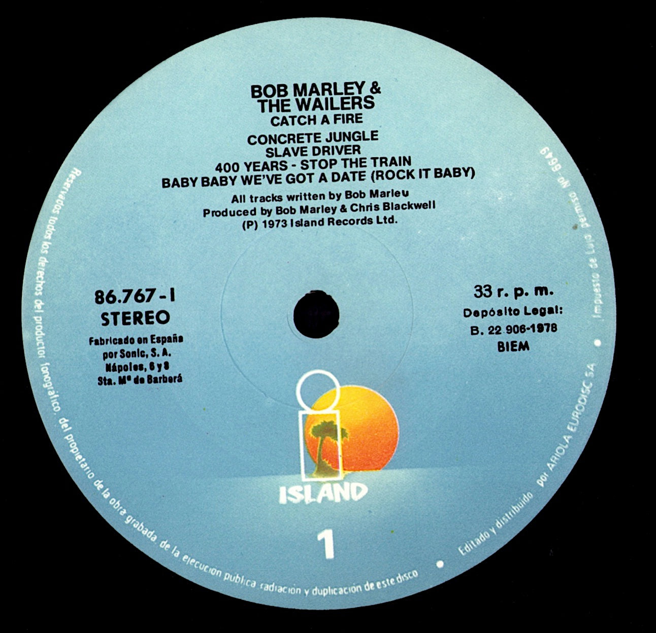 Bob Marley And The Wailers - Catch A Fire Vinyl LP | Spain | 1978