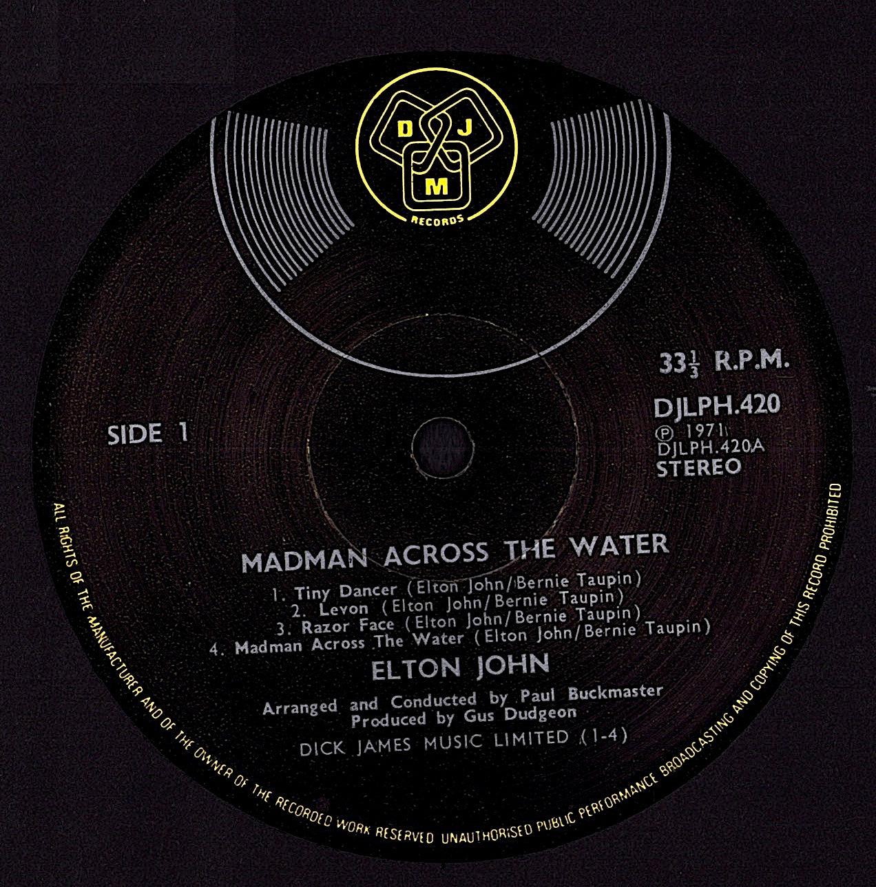 Elton John – Captain Fantastic And The Brown Dirt Cowboy Vinyl LP Kopie