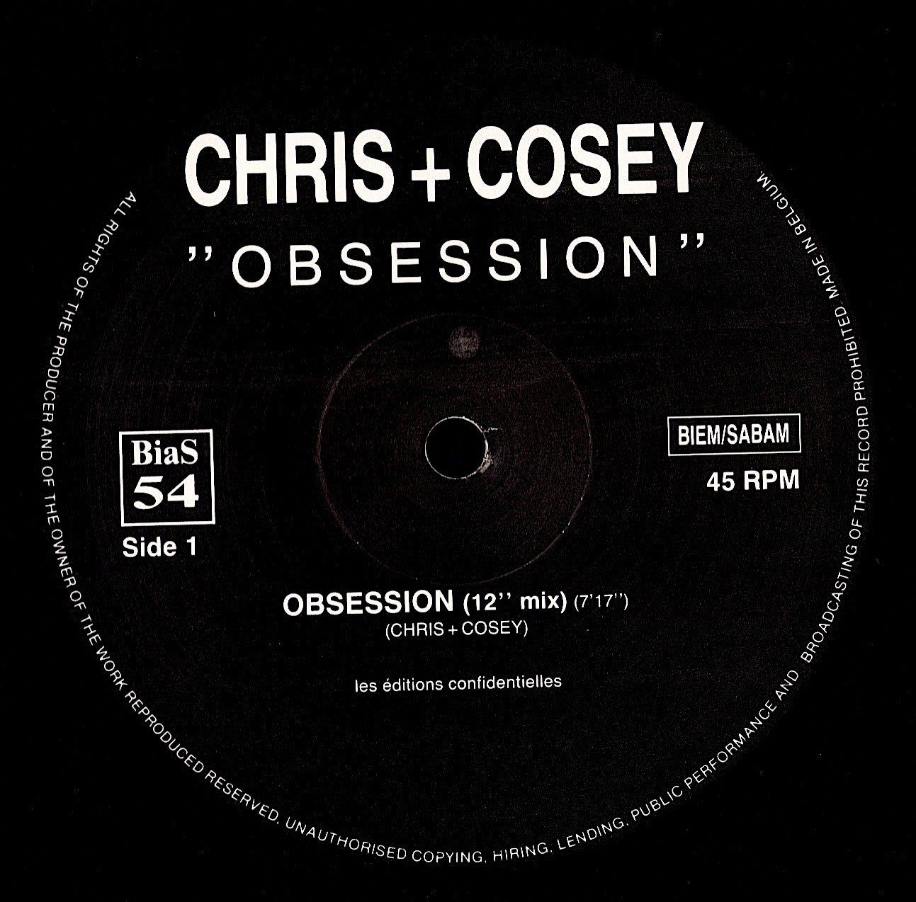 Chris + Cosey – Obsession (Vinyl 12")