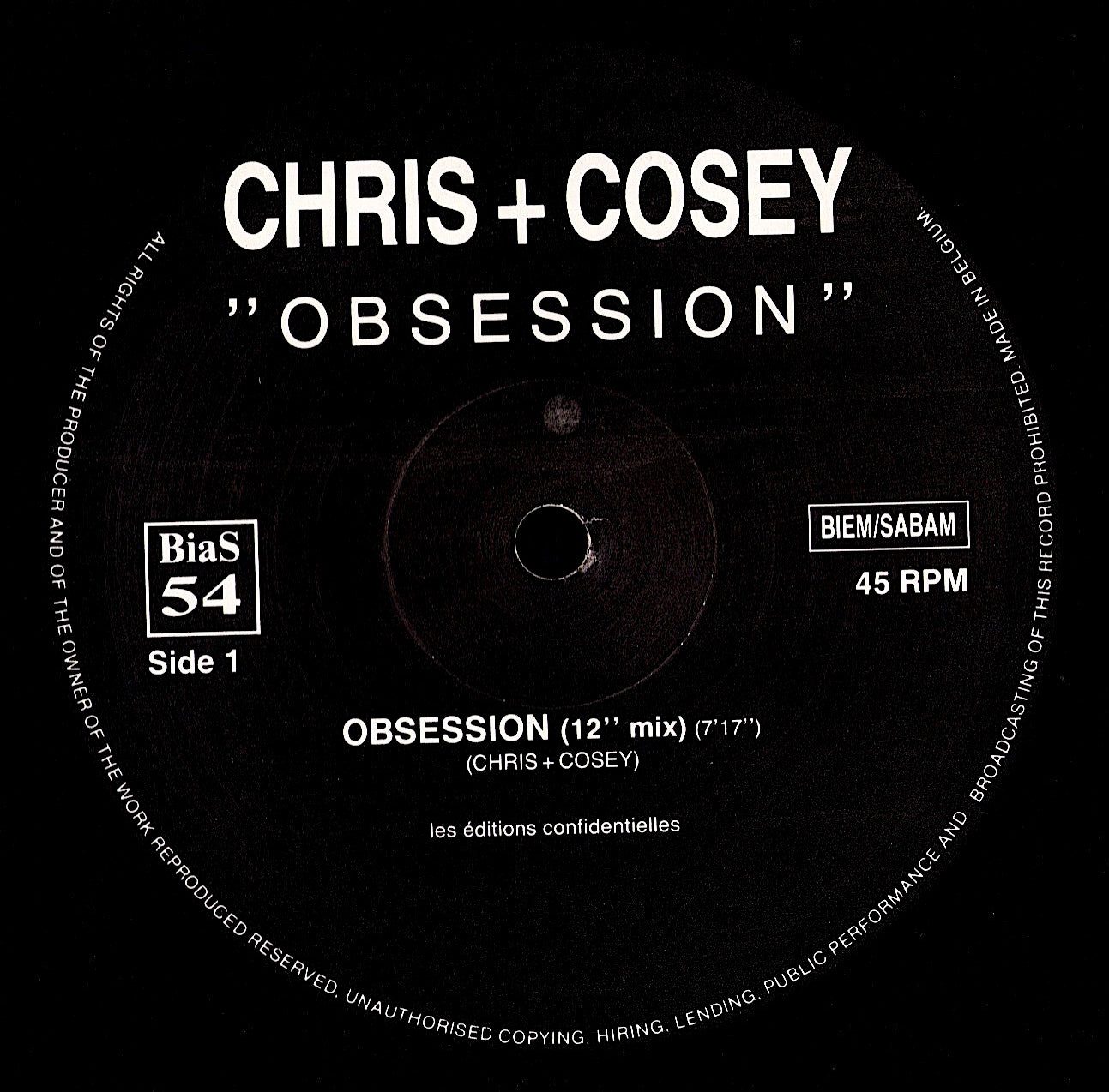 Chris + Cosey – Obsession Vinyl 12"