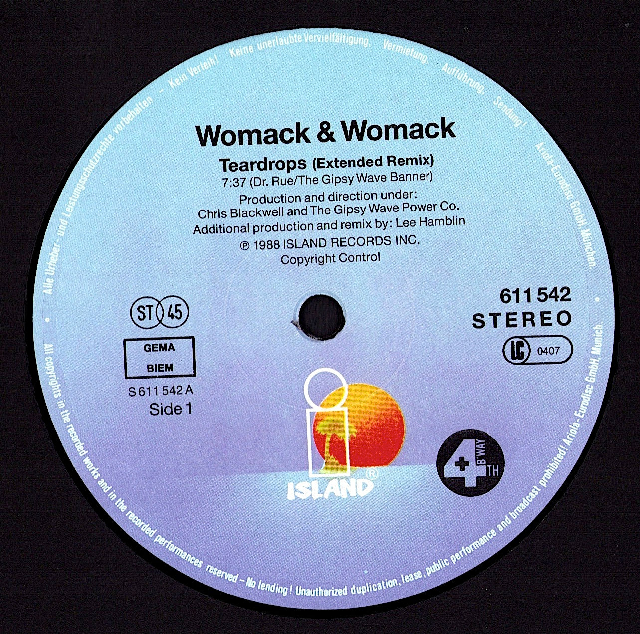 Womack & Womack - Teardrops (Vinyl 12" Maxi-Single)