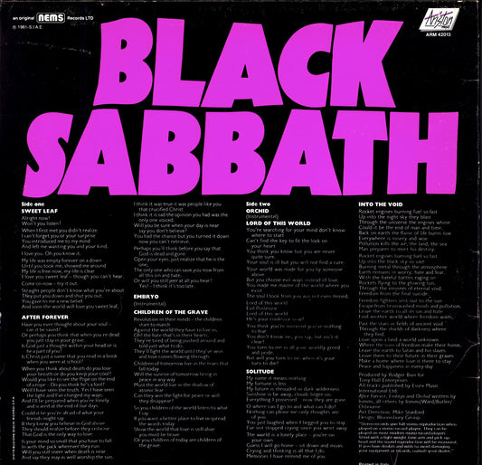 Black Sabbath - Master Of Reality (Vinyl LP | IT Reissue | 1981)