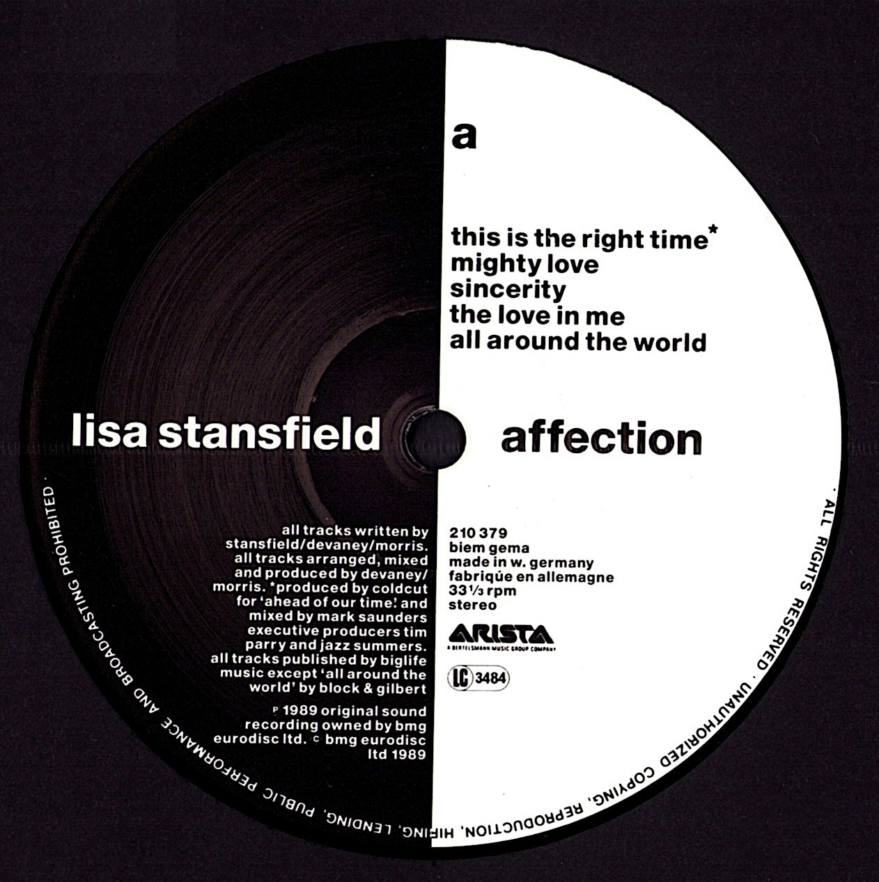 Lisa Stansfield – Affection Vinyl LP