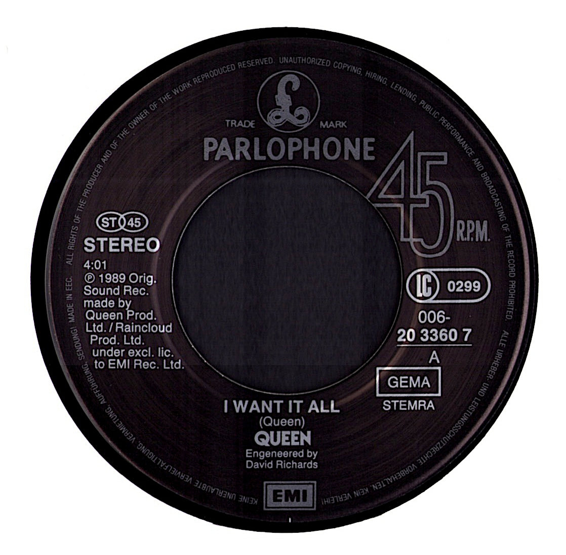 Queen – Radio Ga Ga Vinyl 7" | DE Original | 1984 Kopie