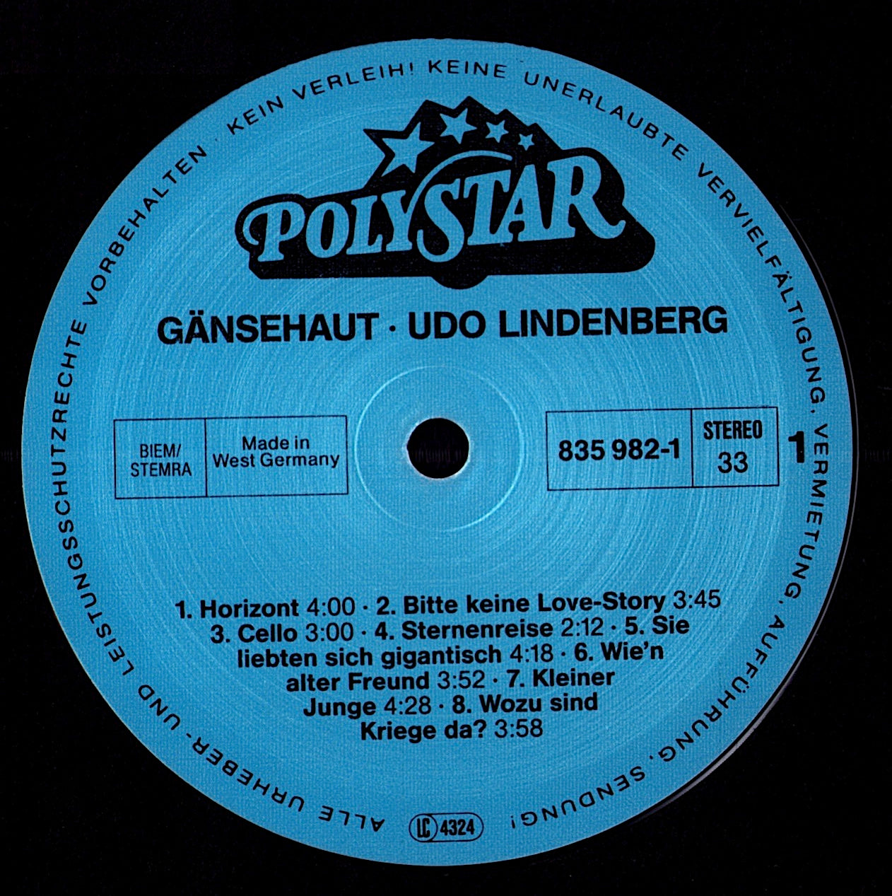 Udo Lindenberg – Gänsehaut Vinyl LP