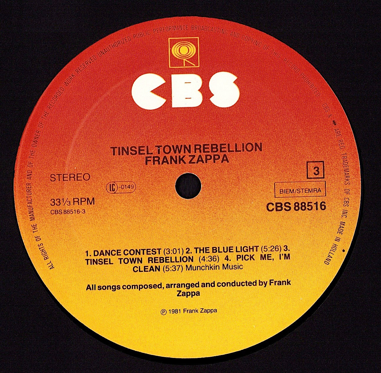 Frank Zappa - Tinsel Town Rebellion Vinyl 2LP