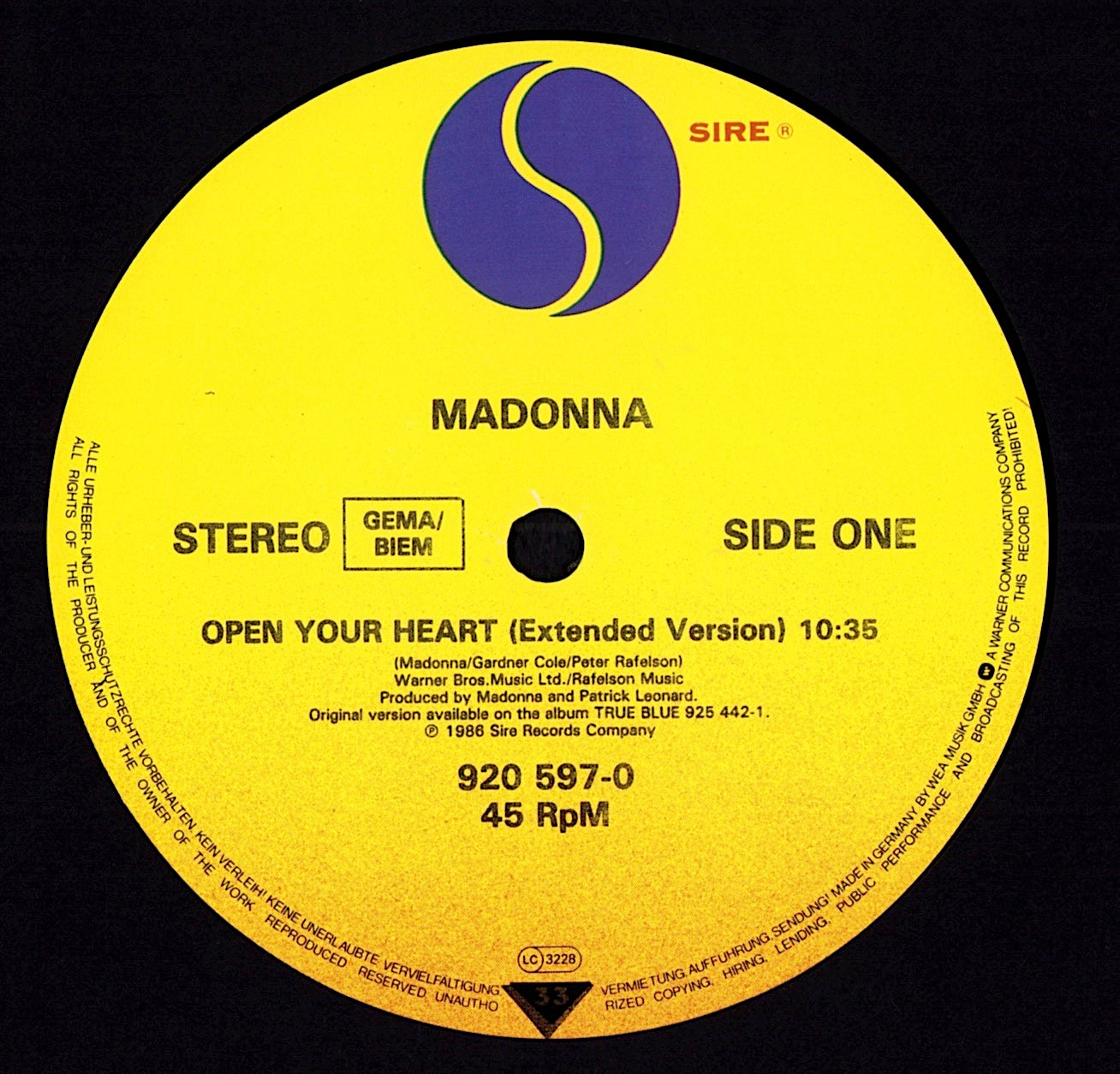 Madonna – La Isla Bonita Vinyl 12" Maxi-Single | EU Original | 1987 Kopie