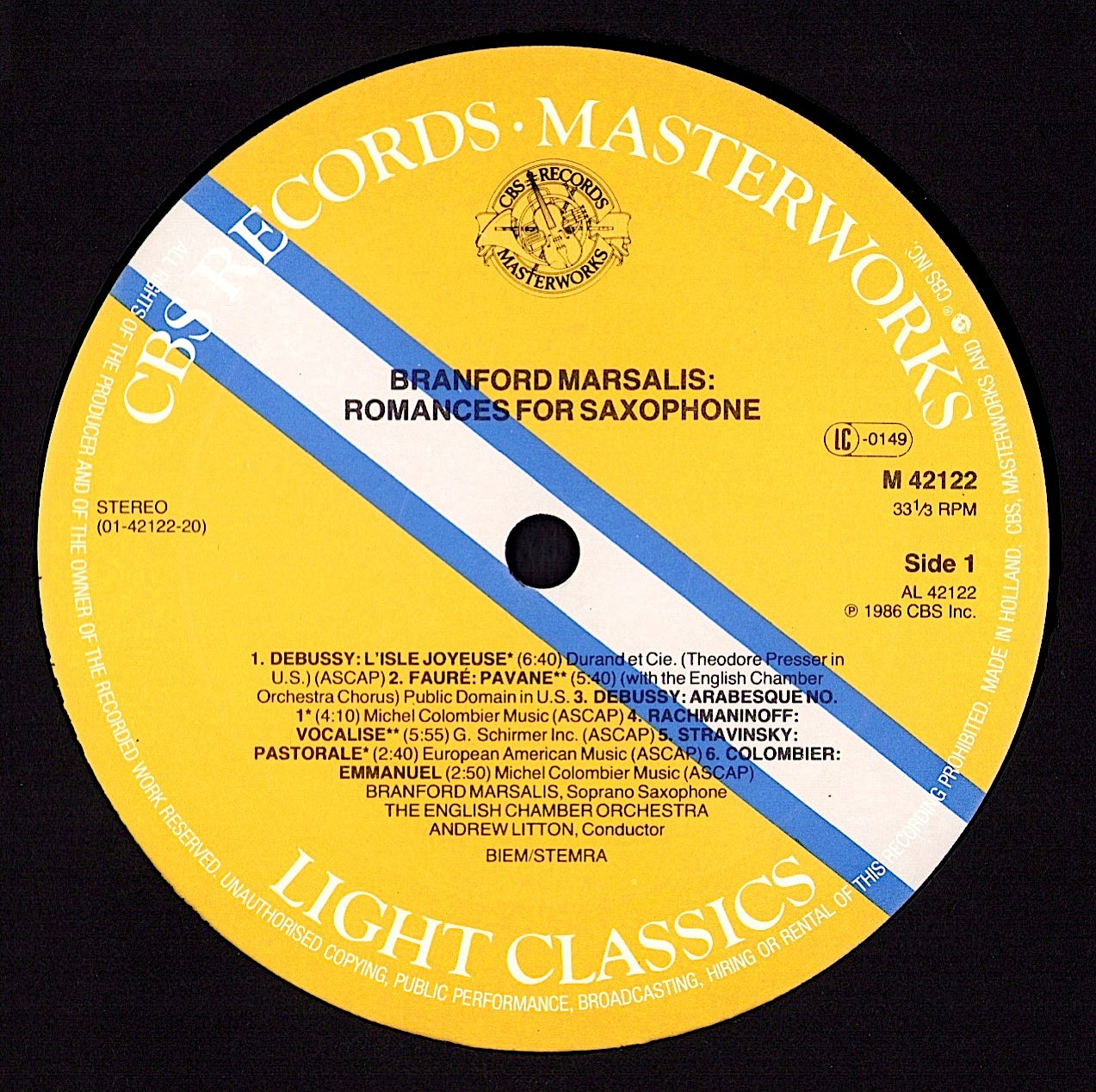 Branford Marsalis – Romances For Saxophone (Vinyl LP)