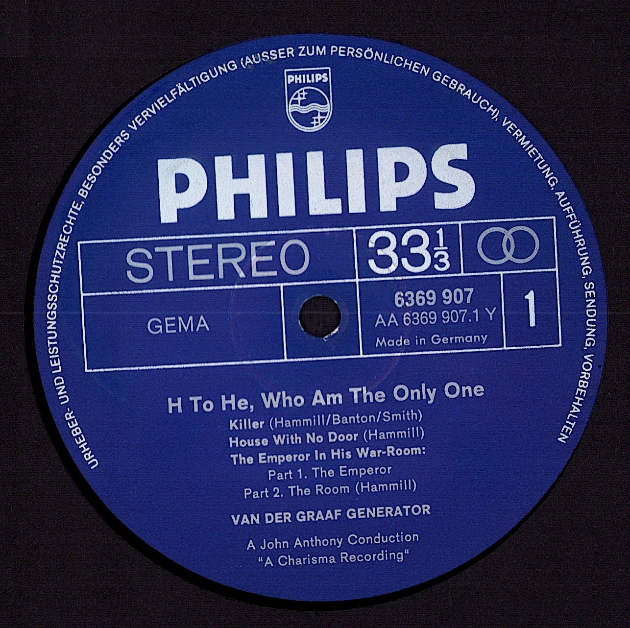 Van Der Graaf Generator – H To He Who Am The Only One Vinyl LP Kopie