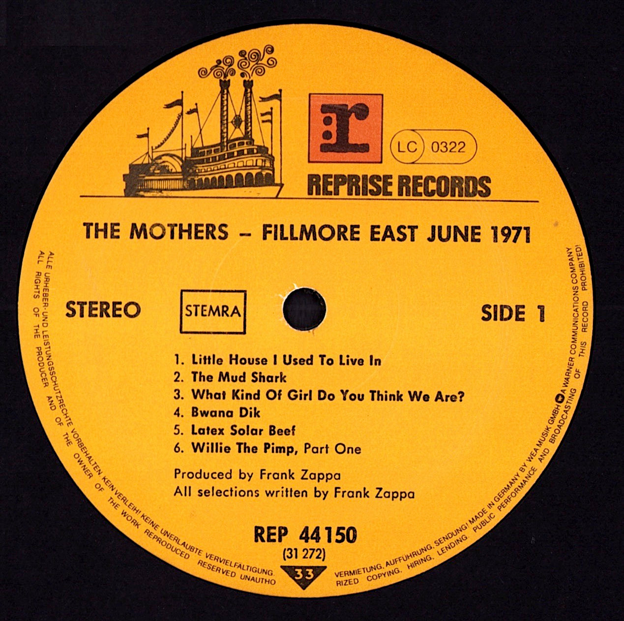 The Mothers - Fillmore East, June 1971 Vinyl LP | DE Reissue | 1973 Kopie