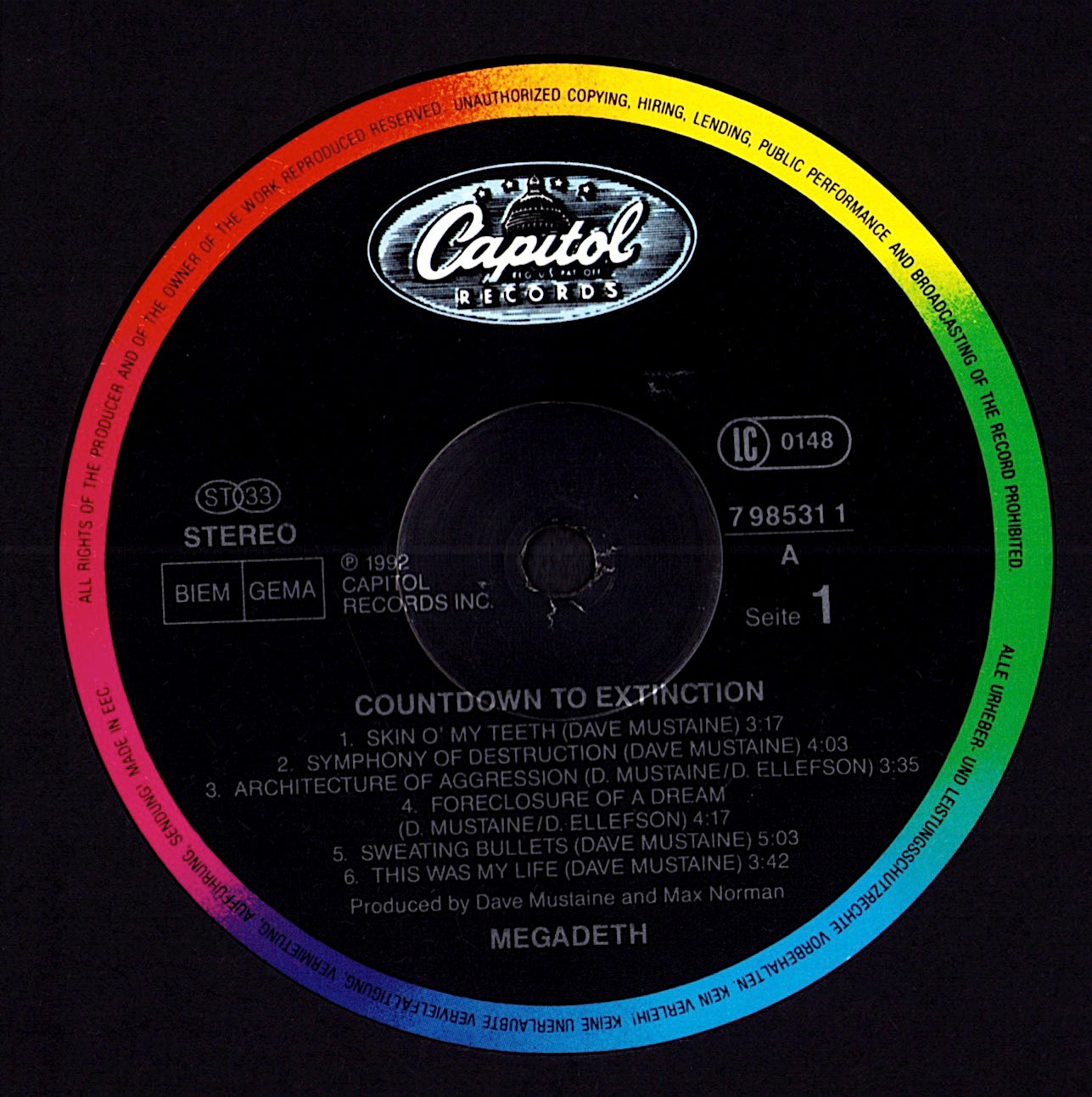 Megadeth - Countdown To Extinction (Vinyl LP | UK/EU Original | 1992)