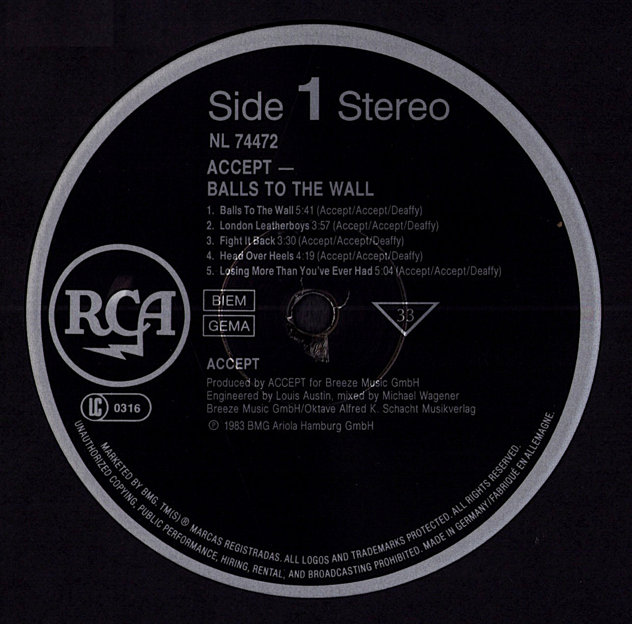 Accept - Balls To The Wall (Vinyl LP | UK/EU Reissue | 1990)