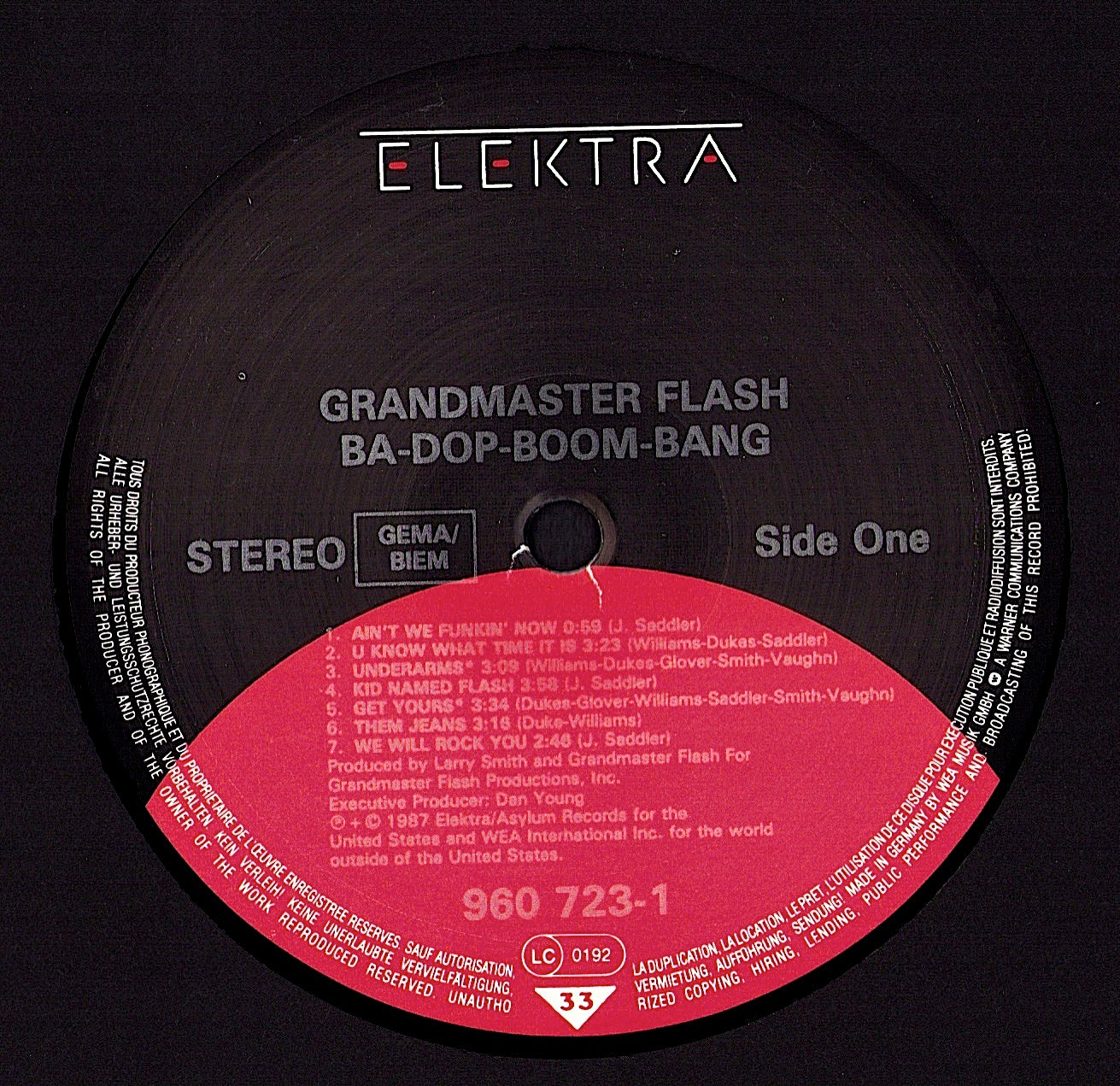 Grandmaster Flash - Ba-Dop-Boom-Bang Vinyl LP Kopie