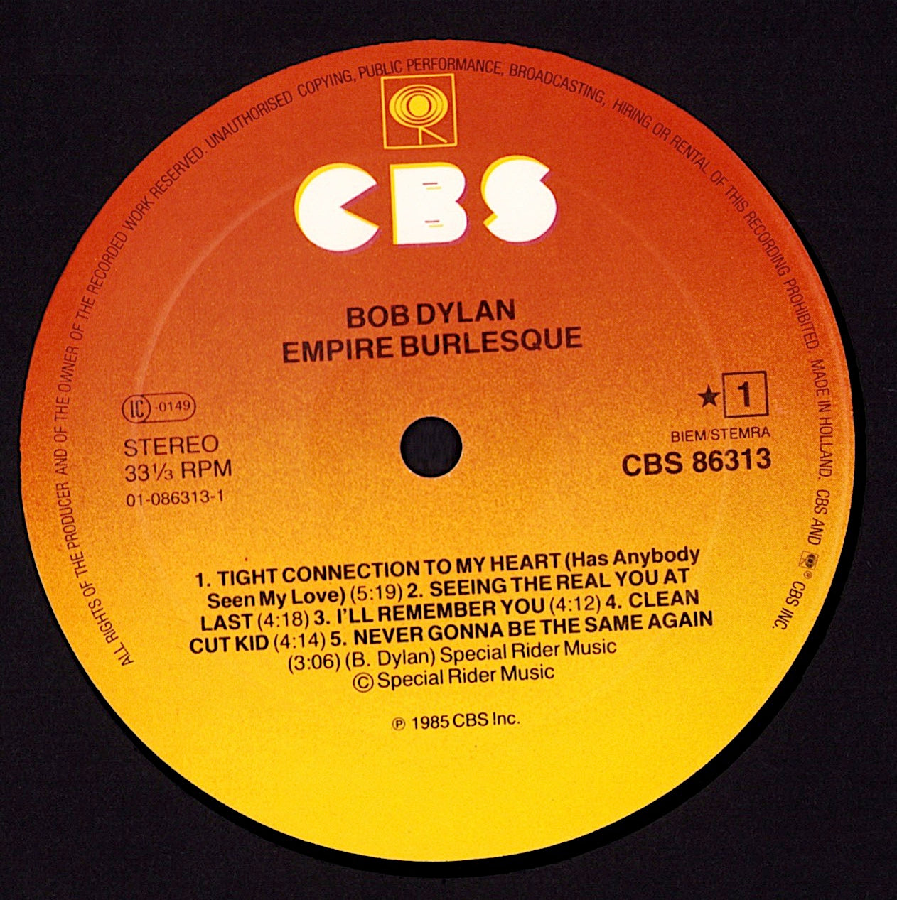 Bob Dylan - Empire Burlesque Vinyl LP