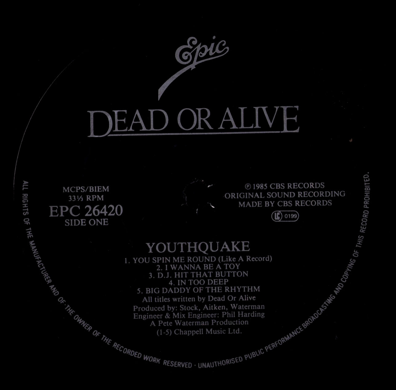 Dead Or Alive - Youthquake (Vinyl LP | UK Original | 1985)