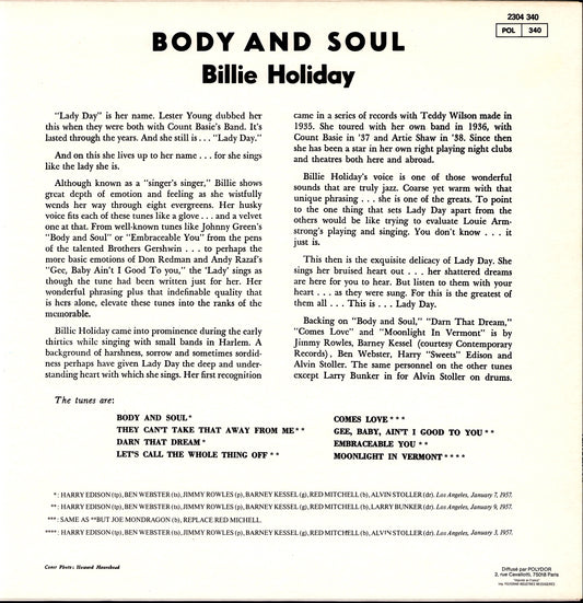 Billie Holiday – Lady Sings The Blues Vinyl LP Kopie
