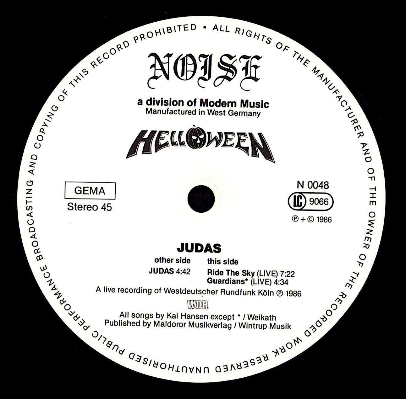 Helloween - Judas (12" Single | DE Original | 1986)