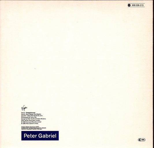 Peter Gabriel – Sledgehammer Vinyl 12" Maxi | EU Original | 1986 Kopie