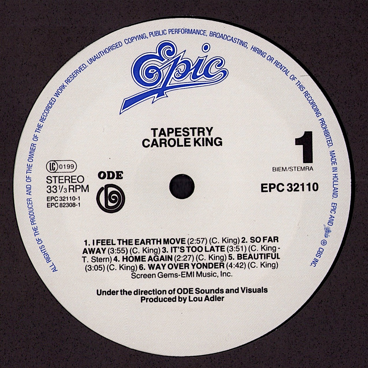 Carole King – Tapestry Vinyl LP | EU Reissue