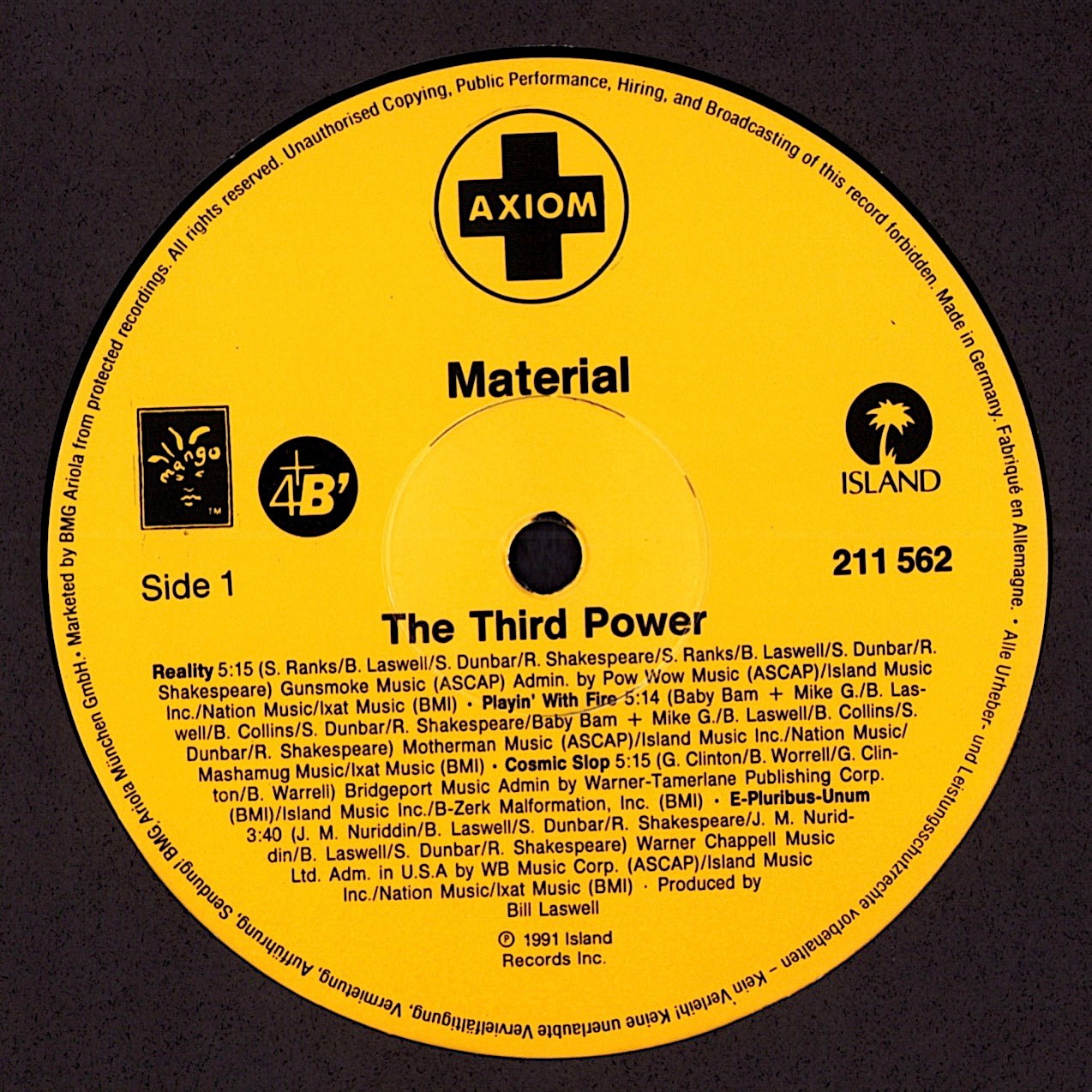 Material – The Third Power Vinyl LP | EU Original | 1991