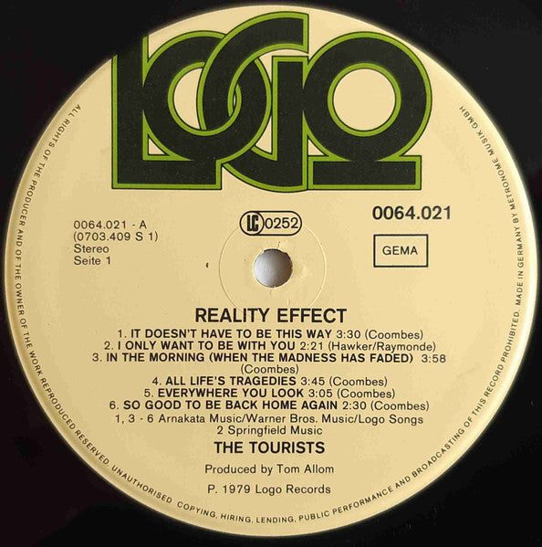 The Tourists - Reality Effect Vinyl LP
