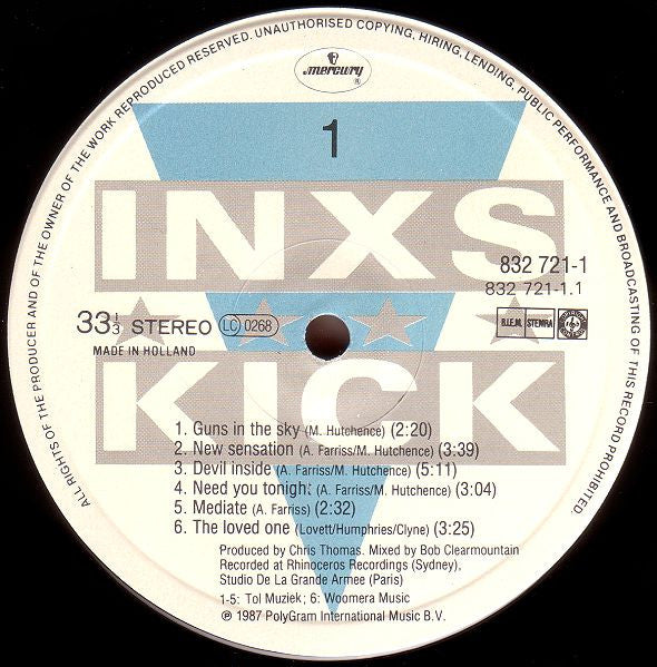 INXS - Kick Vinyl LP