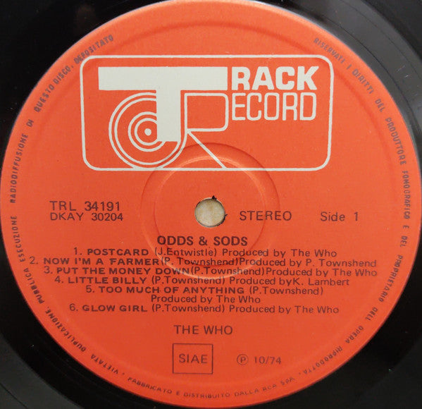 The Who - Odds & Sods Vinyl LP IT