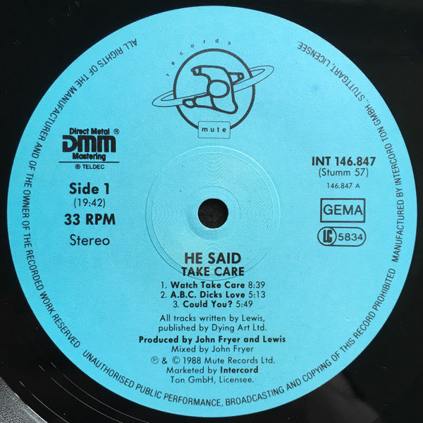He Said - Take Care Vinyl LP