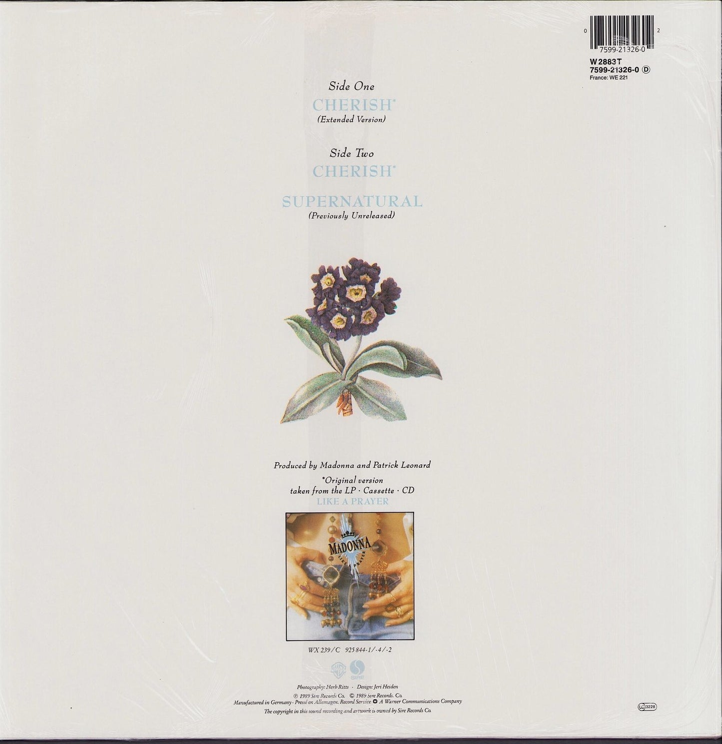 Madonna - Cherish Vinyl 12" Still sealed