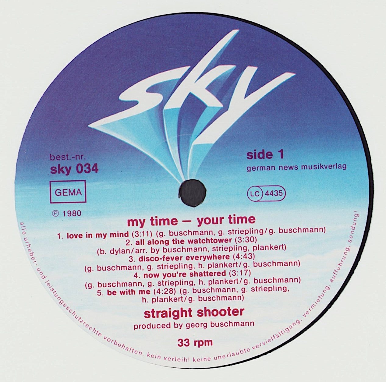 Straight Shooter - My Time - Your Time Vinyl LP